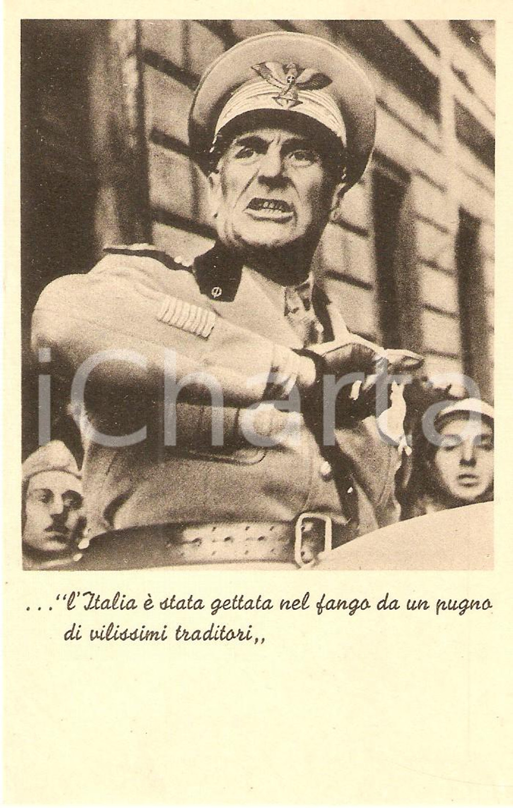 Cartolina originale da collezione 1935 ca PROPAGANDA Rodolfo GRAZIANI contro traditori dell'Italia *Cartolina 2 1