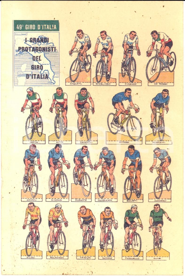 Cartolina originale da collezione 1966 49° GIRO D ITALIA I grandi protagonisti FG NV 13 1