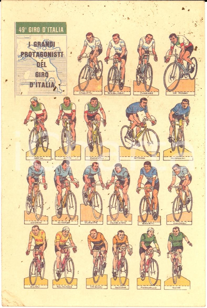 Cartolina originale da collezione 1966 49° GIRO D ITALIA I grandi protagonisti FG NV 2 1