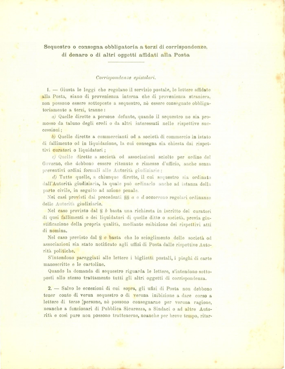 Documento originale, autentico 1896 ROMA Sequestro di corrispondenza denaro e oggetti affidati alla POSTA 1