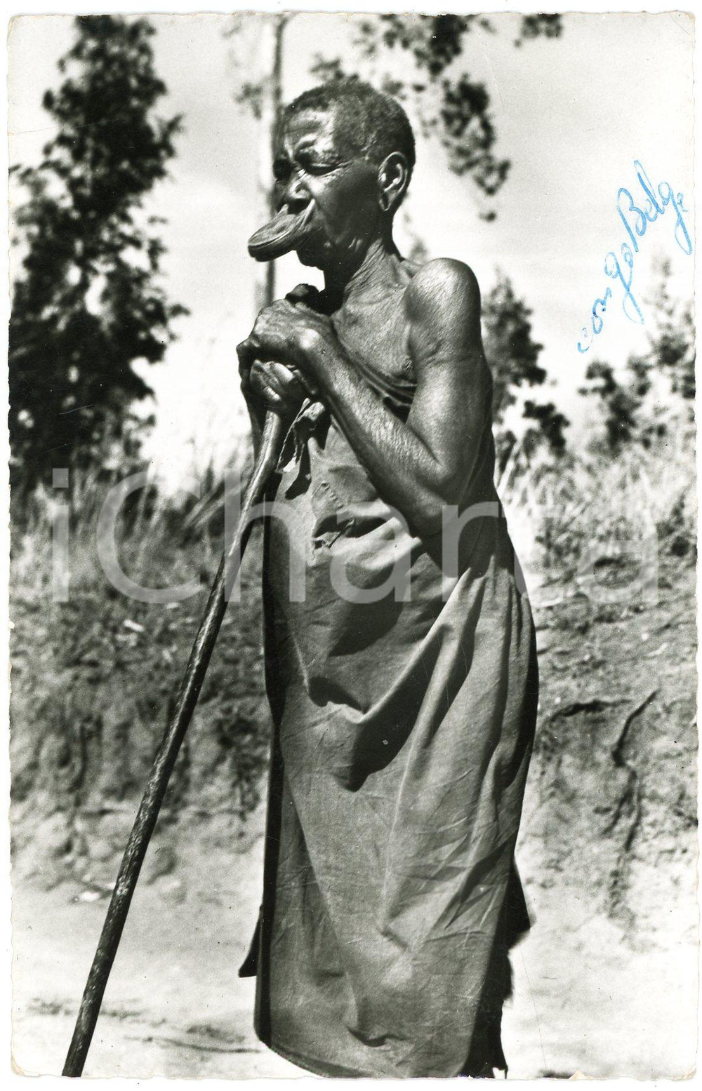 Cartolina originale da collezione 1920 ca UELE  CONGO BELGE  Femme à plateaux  Carte postale FP NV 1