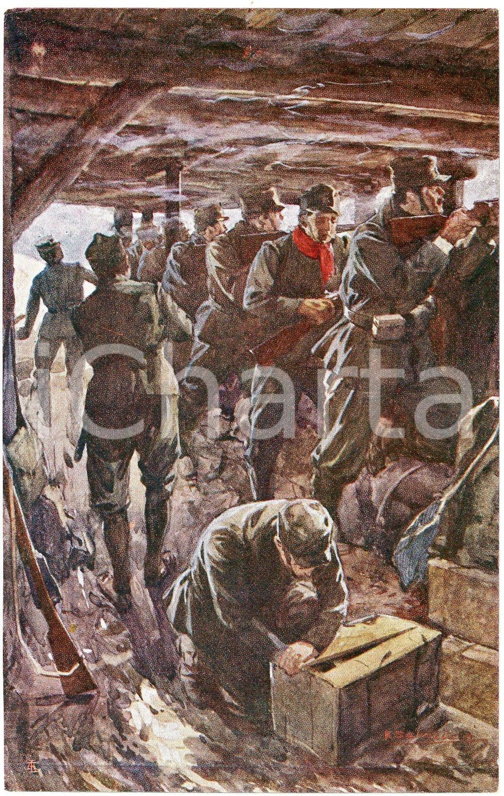 Cartolina originale da collezione 1917 WW1 Artista R. SALVADORI La Guerra Nostra  Cartolina FP VG 2 1