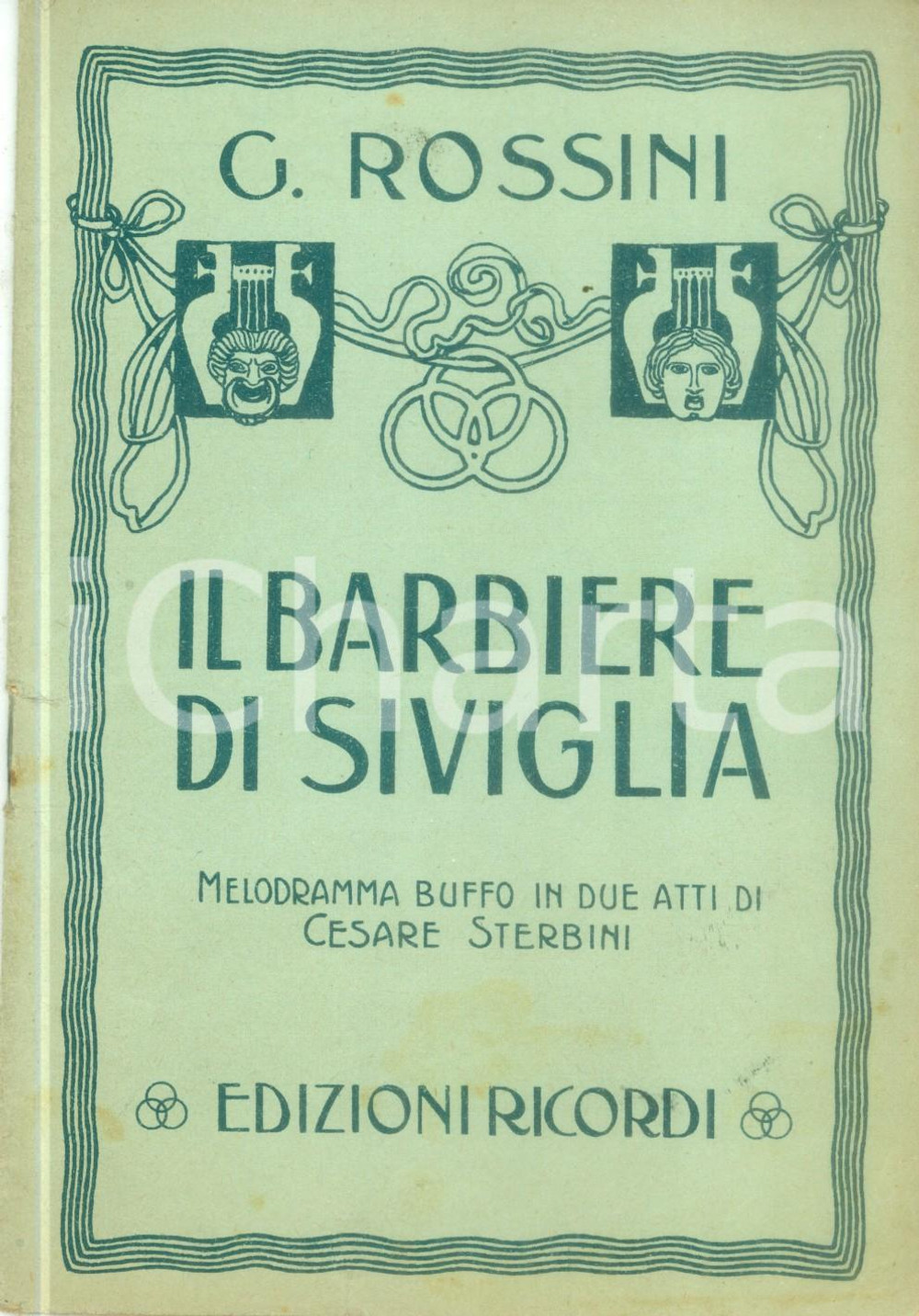 Oggetto da collezione cartaceo 1933 Gioacchino ROSSINI Il barbiere di Siviglia  Melodramma buffo Ed. RICORDI 1