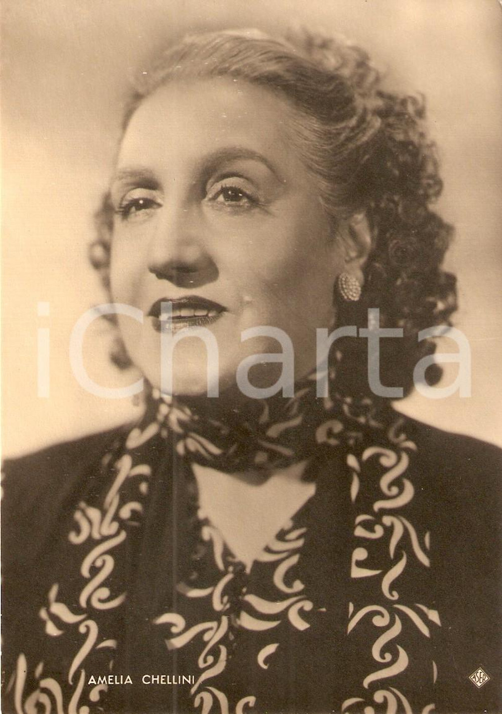 Cartolina originale da collezione 1940 ca CINEMA Attrice Amelia CHELLINI Ritratto *Fotografia seriale ASER 1 1