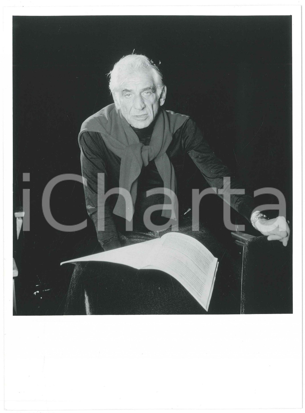 Fotografia d epoca originale 1980 ca MUSICA Leonard BERNSTEIN Ritratto compositore  Foto 17x24 cm 1 1