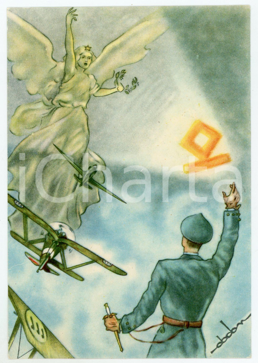 1942 MAK P 100 Regia Accademia Aeronautica - Corso VULCANO - Cartolina  Cartolina postale d'epoca, non viaggiata. POOR/danneggiato abrasioni al verso Formato: 10x15 cm originale e autentica 1