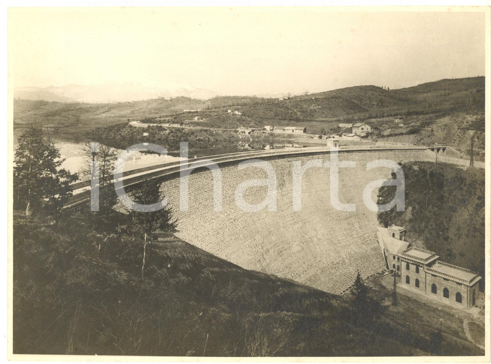1924 RIETI La nuova diga di SCANDARELLO - Veduta generale *Foto Fotografia originale d'epoca, con didascalia al verso. GOOD/buono lieve piegatura al lato sinistro Formato: 23x17 cm originale e autentica 1