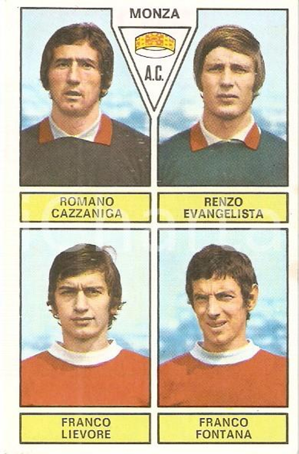 Oggetto da collezione cartaceo PANINI CALCIATORI 1971-72 Figurina MONZA Cazzaniga Evangelista Lievore Fontana 3 1