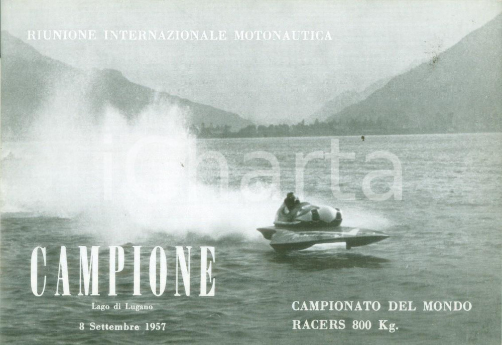 Cartolina originale da collezione 1957 CAMPIONE D ITALIA Riunione Internazionale MOTONAUTICA Cartolina 5 1