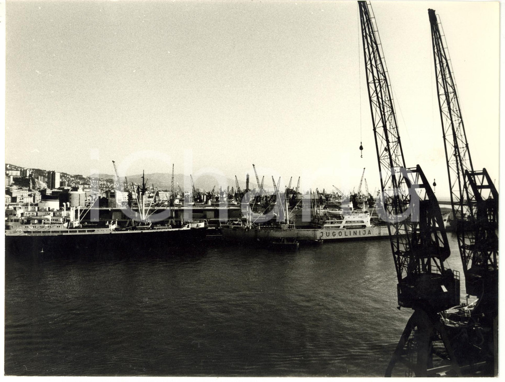 1965 ca GENOVA - T/N JUGOLINIJA attraccato al porto ^Foto VINTAGE 24x18 Fotografia d'epoca. CONDIZIONI: G (ma piccola piegatura al margine destro)FORMATO: 24x18 cm    originale e autentica 1