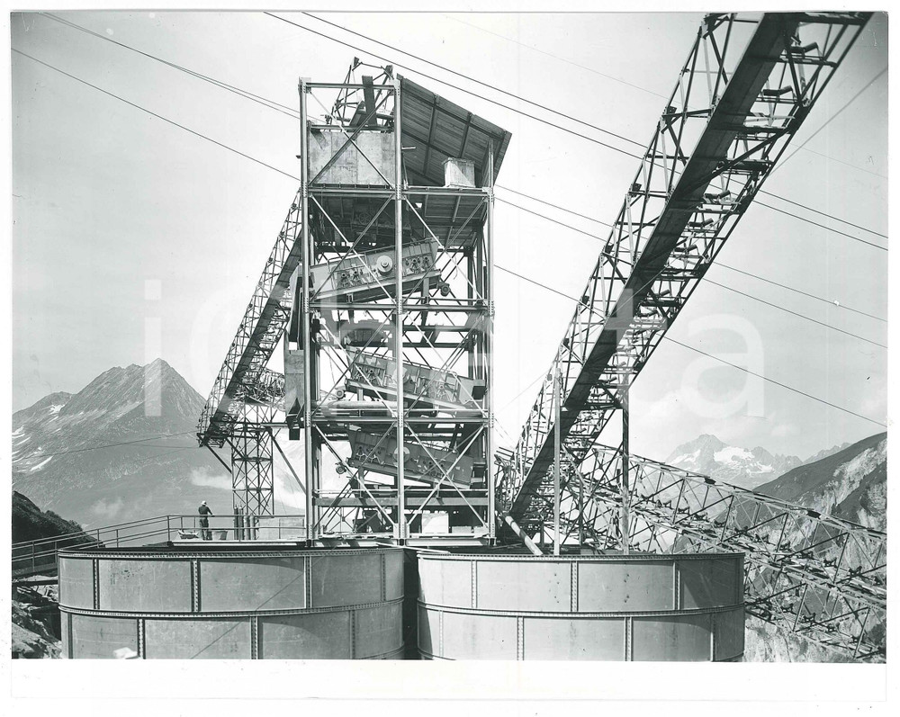 Fotografia d epoca originale 1963 LAI DA CURNERA SVIZZERA Costruzione della diga  Cantiere 24 Foto 1