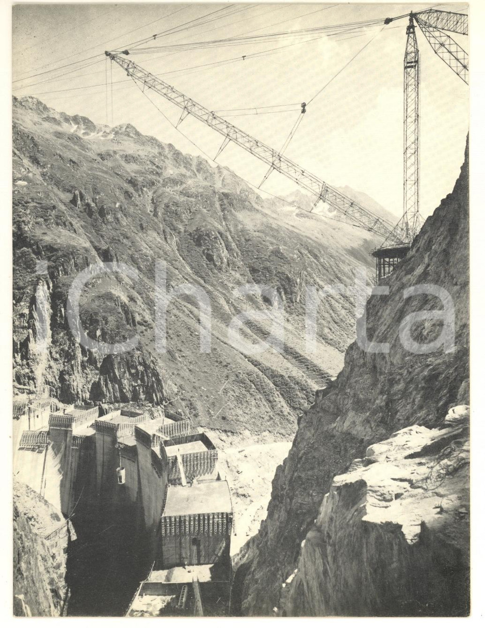 Oggetto da collezione cartaceo 1960 ca SVIZZERA Diga CURNERA in costruzione  Biglietto KONSORTIUM STAUMAUER 5 1