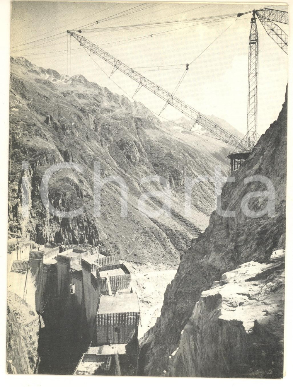 Oggetto da collezione cartaceo 1960 ca SVIZZERA Diga CURNERA in costruzione  Biglietto KONSORTIUM STAUMAUER 6 1