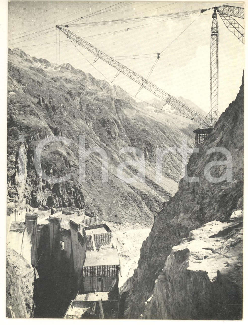 Oggetto da collezione cartaceo 1960 ca SVIZZERA Diga CURNERA in costruzione  Biglietto KONSORTIUM STAUMAUER 2 1