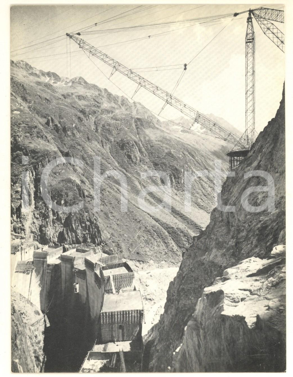 Oggetto da collezione cartaceo 1960 ca SVIZZERA Diga CURNERA in costruzione  Biglietto KONSORTIUM STAUMAUER 3 1