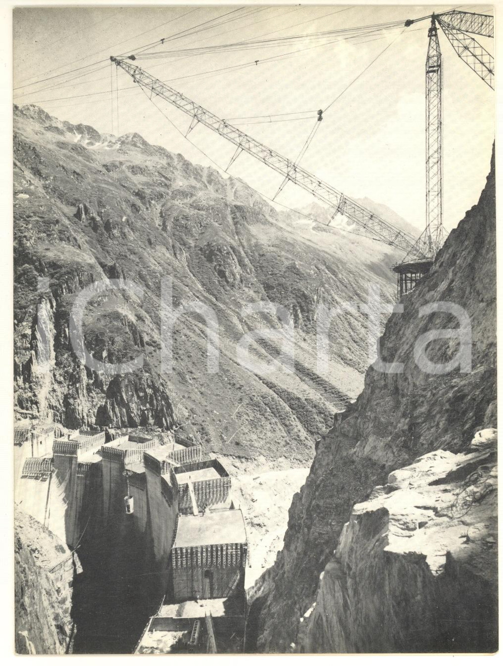 Oggetto da collezione cartaceo 1960 ca SVIZZERA Diga CURNERA in costruzione  Biglietto KONSORTIUM STAUMAUER 4 1