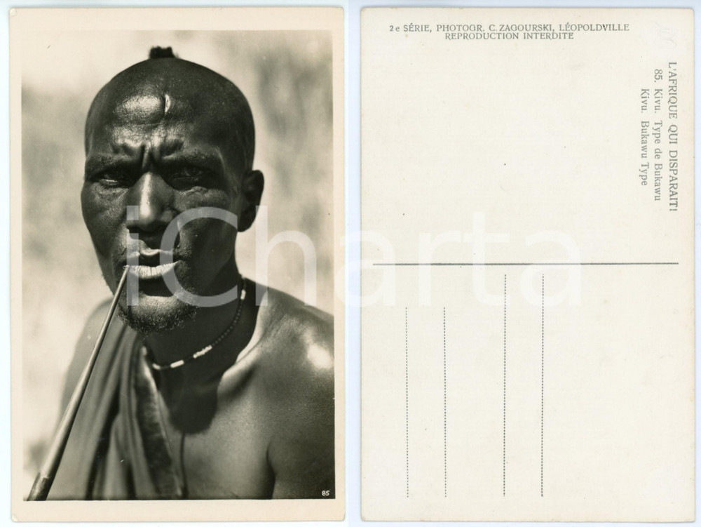 Cartolina originale da collezione 1930 C. ZAGOURSKI «L Afrique qui disparaît» Type BUKAWU  Postcard n.85 1