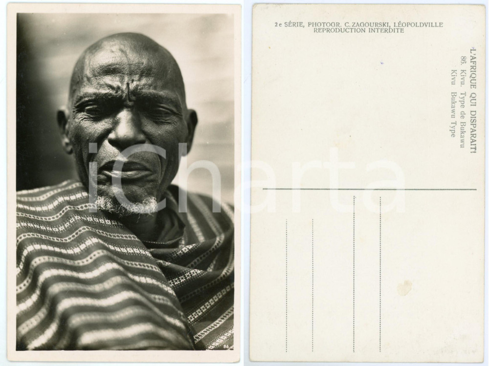 Cartolina originale da collezione 1930 C. ZAGOURSKI «L Afrique qui disparaît» Type BUKAWU  Postcard n.86 1