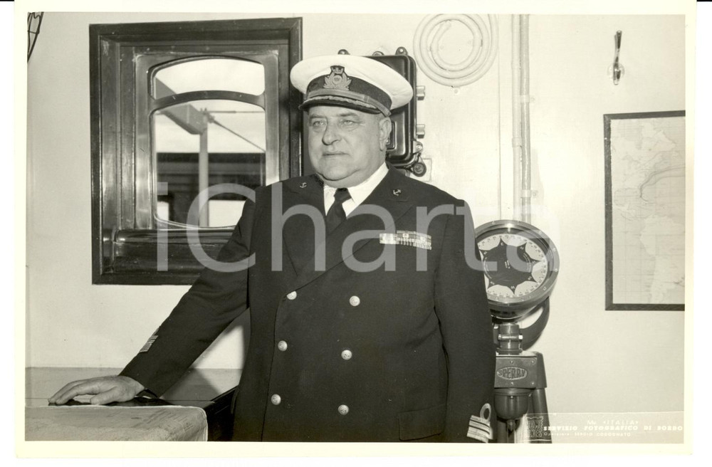 Fotografia d epoca originale 1944 HOME LINES Comandante UGO CHINCA sulla Motonave ITALIA Foto 4 1
