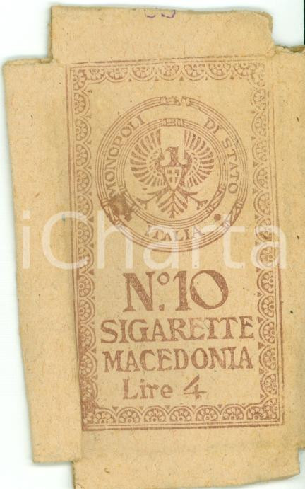 Materiale pubblicitario d’epoca 1935 ca ROMA Sigarette coloniali MACEDONIA Pacchetto d epoca 1 vuoto 1