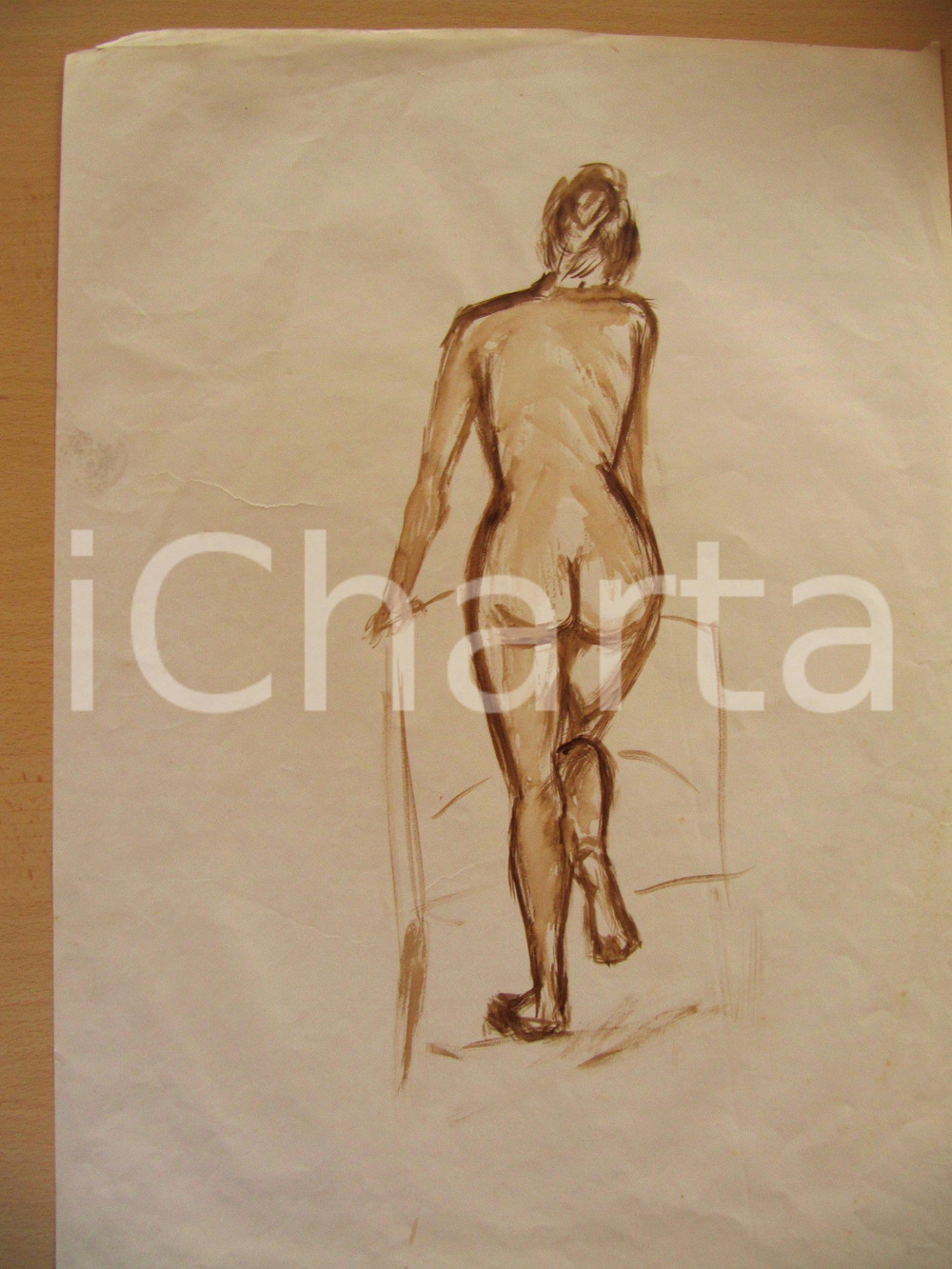 Stampa, bozzetto originale 1967 NOETICO? Studio di nudo femminile Disegno 6 1
