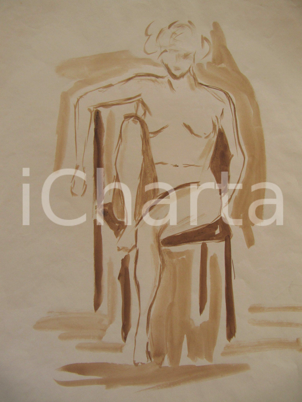 Stampa, bozzetto originale 1967 NOETICO? Studio di nudo femminile Disegno 9 1