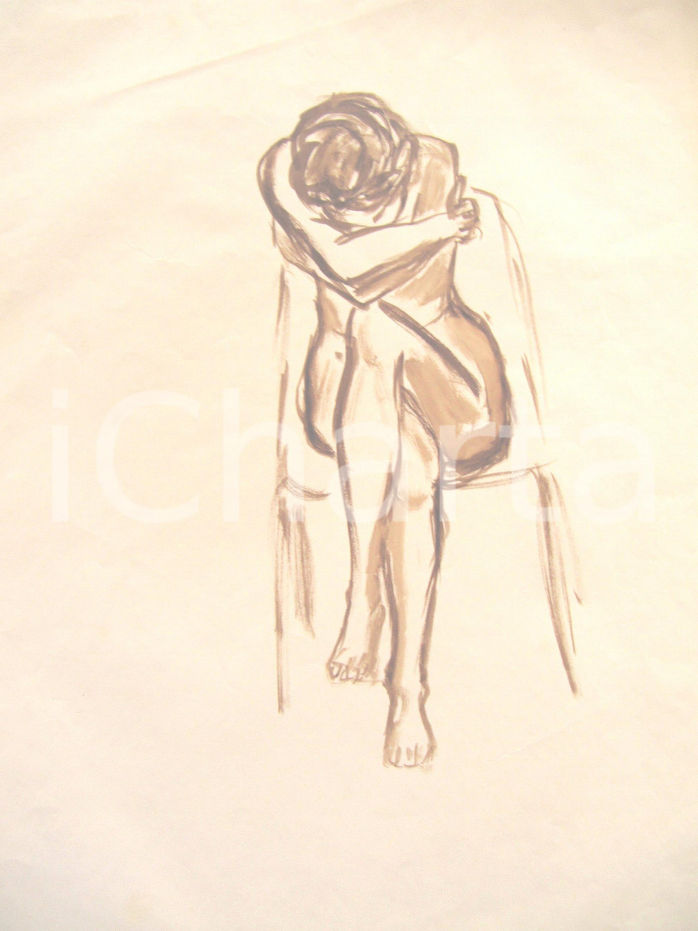 Stampa, bozzetto originale 1967 NOETICO? Studio di nudo femminile Disegno 5 1