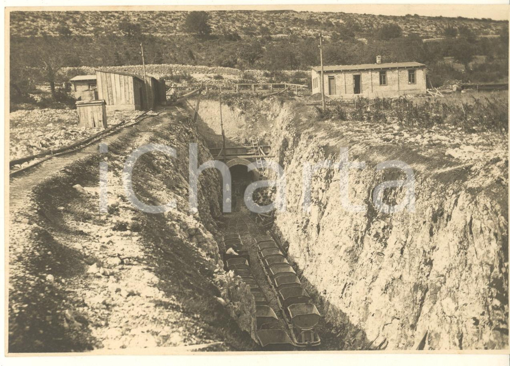 1930 ca ALBONA D'ISTRIA Bonifica ARSA - Lavori alla galleria sul canalone *Foto Fotografia originale d'epoca, con didascalia manoscritta al verso. GOOD/buono  Formato: 16x11 cm originale e autentica 1