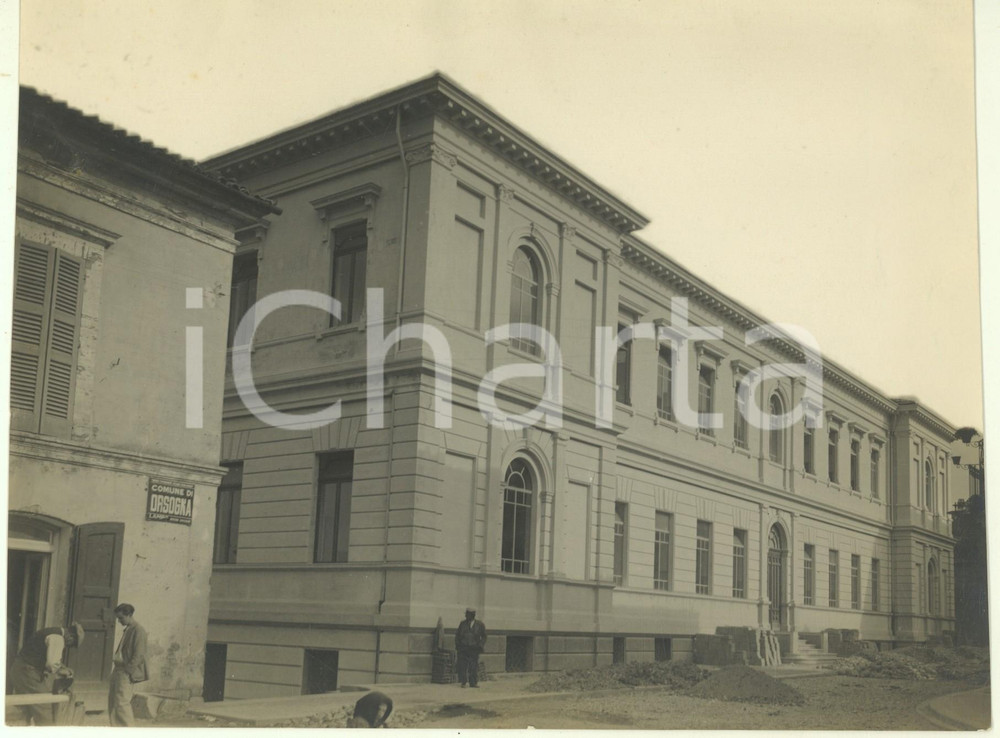 Fotografia d epoca originale 1933 ARCHITETTURA ORSOGNA CH Nuovo edificio scolastico Foto ANIMATA 24x18 cm 1
