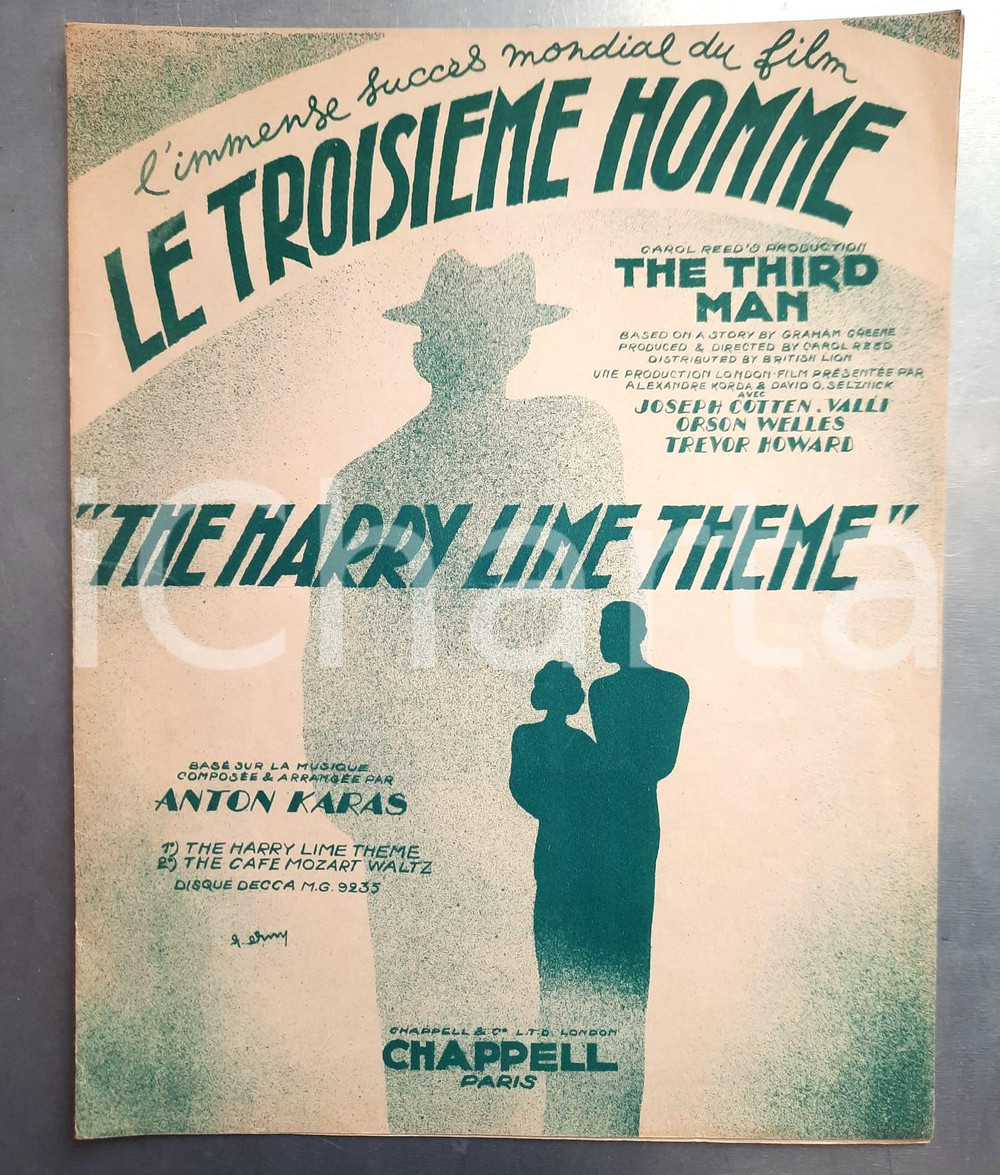 Oggetto da collezione cartaceo 1949 Anton KARAS The Harry Lime theme  dal film di Orson WELLES  Il terzo uomo 1
