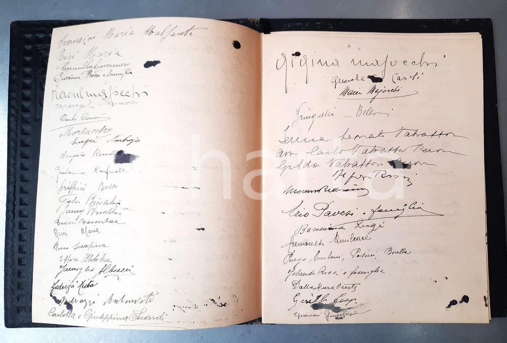 Oggetto da collezione cartaceo 1940 ca COMO Registro per firme di condoglianze a un funerale 1