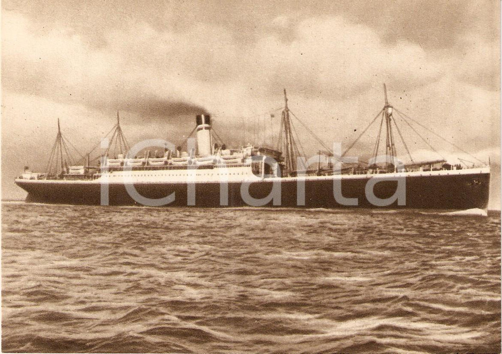Cartolina originale da collezione 1955 ca MARINA MERCANTILE Piroscafo SANTA CRUZ Società navigazione ITALIA 2 1