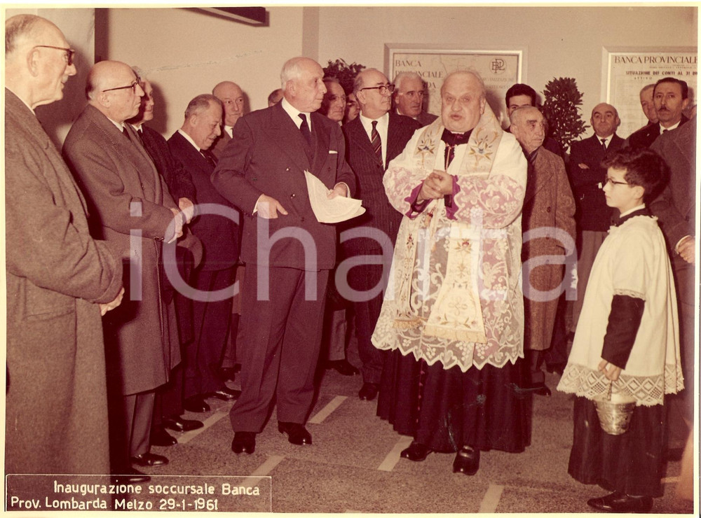 Fotografia d epoca originale 1961 MELZO MI Inaugurazione BANCA PROVINCIALE LOMBARDA 4 1