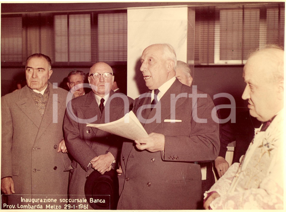 Fotografia d epoca originale 1961 MELZO MI Inaugurazione BANCA PROVINCIALE LOMBARDA 5 1