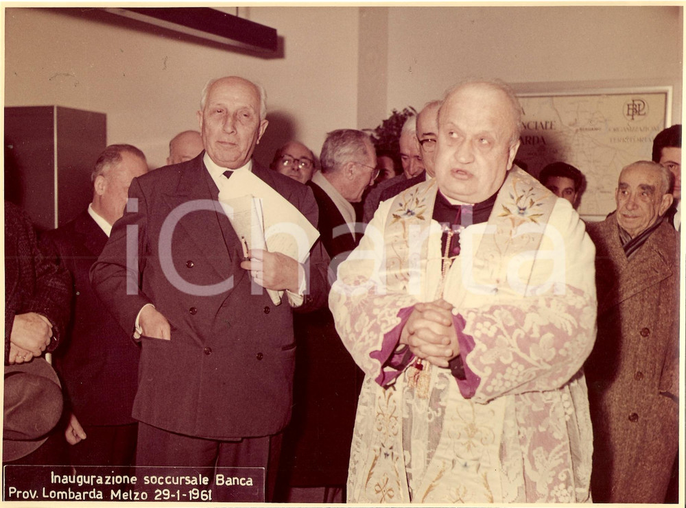Fotografia d epoca originale 1961 MELZO MI Inaugurazione BANCA PROVINCIALE LOMBARDA 6 1
