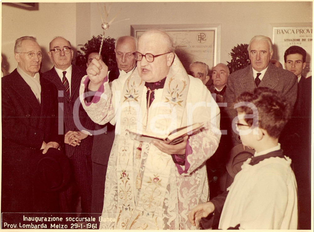 Fotografia d epoca originale 1961 MELZO MI Inaugurazione BANCA PROVINCIALE LOMBARDA 7 1