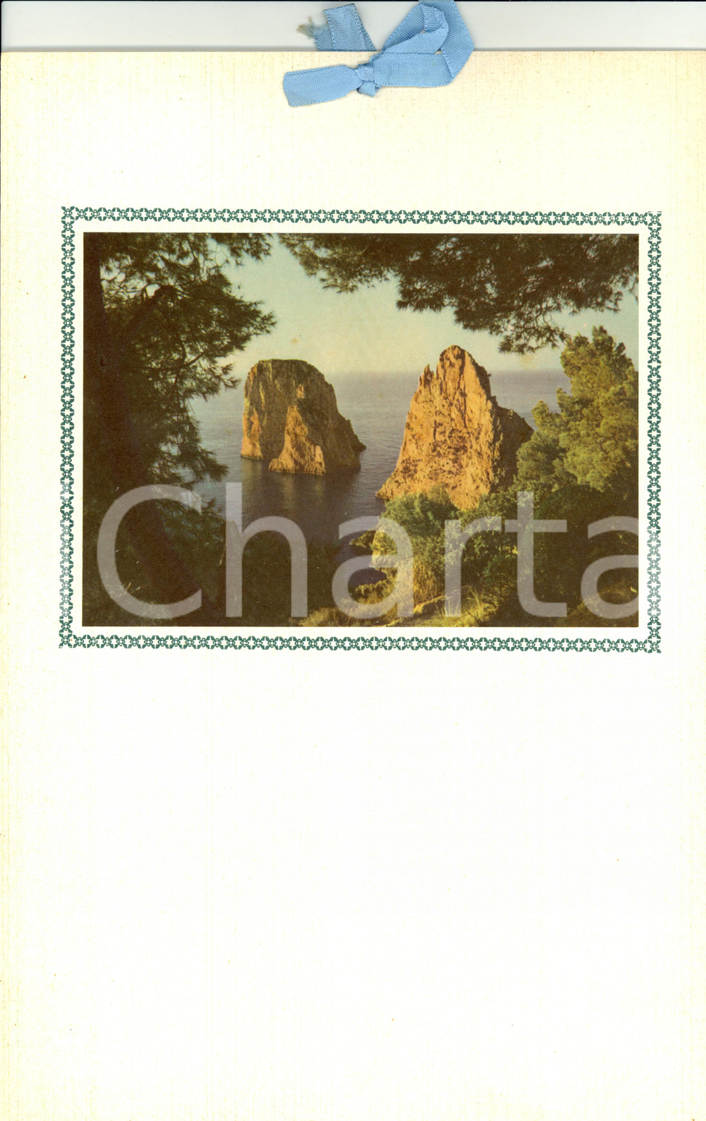 Oggetto da collezione cartaceo 1955 ca MODERNARIATO Calendario perpetuo VINTAGE Faraglioni CAPRI 22x33 3 1