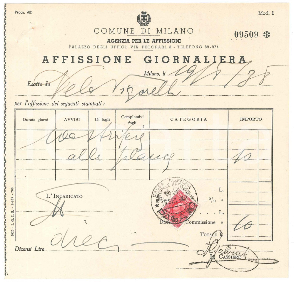 Documento originale, autentico 1938 CICLISMO MILANO  Velodromo VIGORELLI  Affissione avvisi gara 3 1