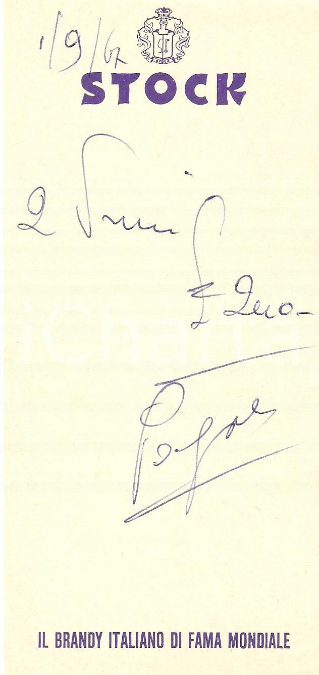 Materiale pubblicitario d’epoca 1967 LIQUORI STOCK Brandy  Ricevuta pubblicitaria 8x17 cm 1