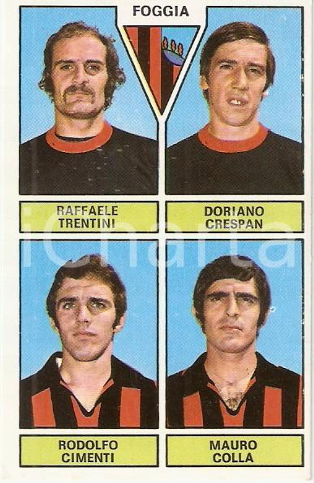 Oggetto da collezione cartaceo PANINI CALCIATORI 1971  1972 Figurina FOGGIA Trentini Crespan Cimenti Colla 5 1