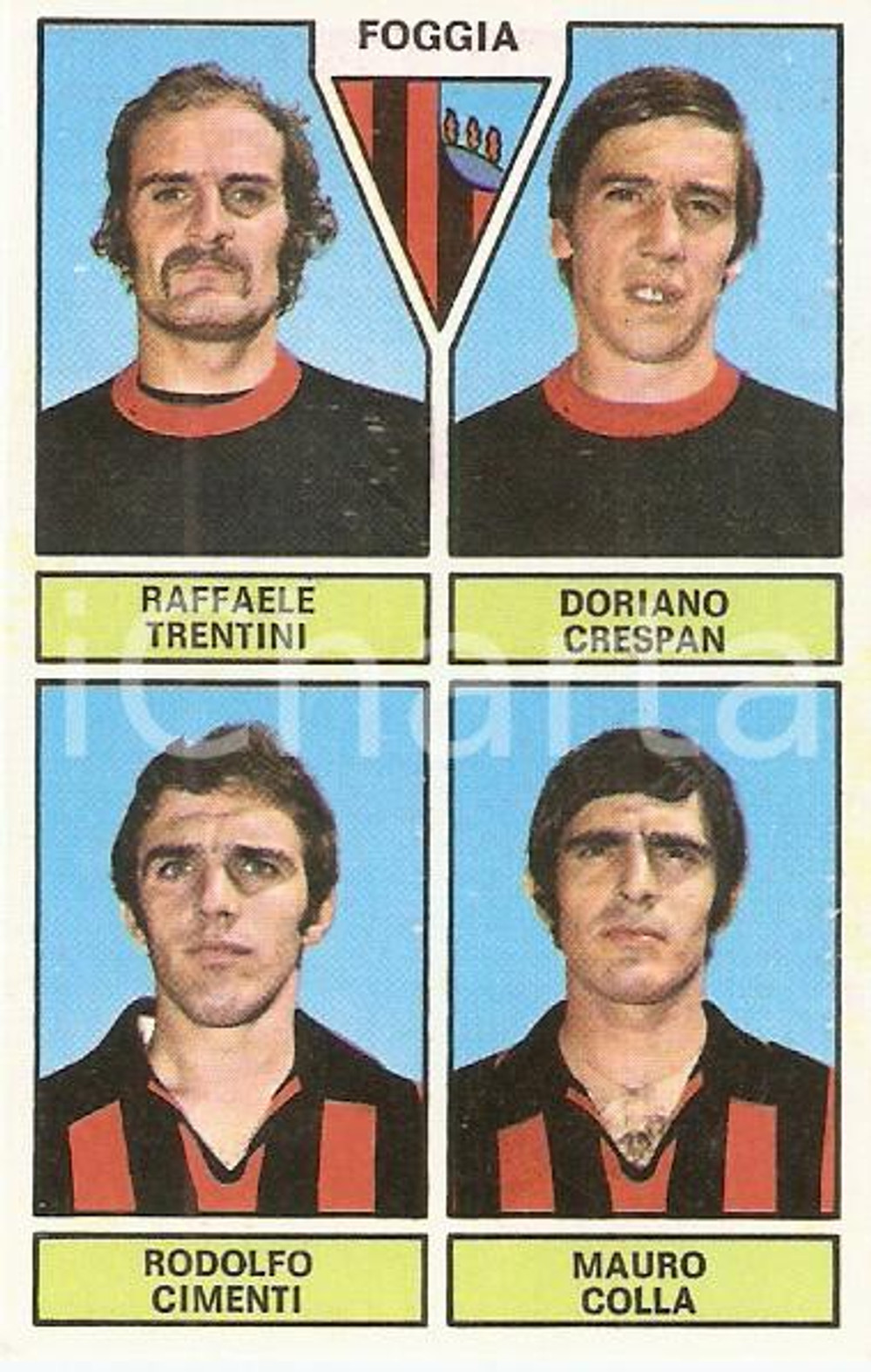 Oggetto da collezione cartaceo PANINI CALCIATORI 1971 - 1972 Figurina FOGGIA Trentini Crespan Cimenti Colla 1 1