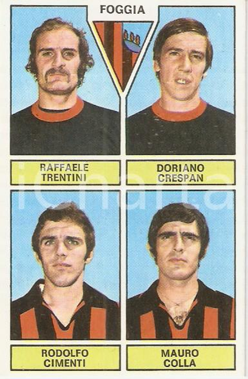 Oggetto da collezione cartaceo PANINI CALCIATORI 1971  1972 Figurina FOGGIA Trentini Crespan Cimenti Colla 3 1