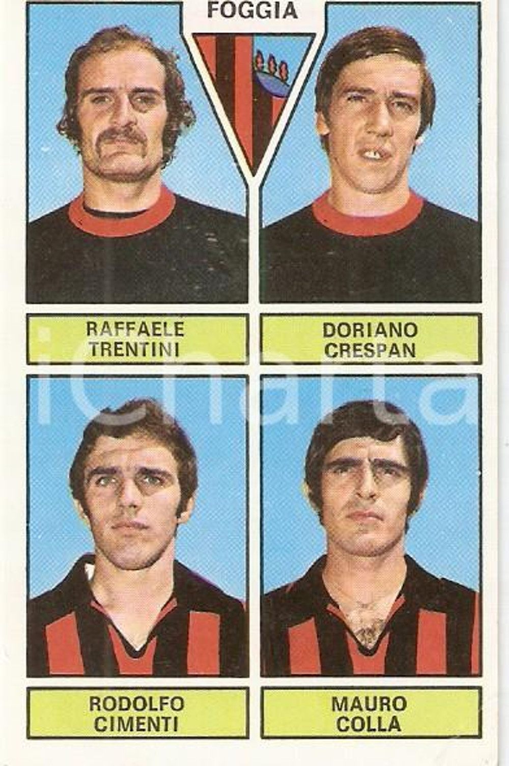 Oggetto da collezione cartaceo PANINI CALCIATORI 1971  1972 Figurina FOGGIA Trentini Crespan Cimenti Colla 4 1