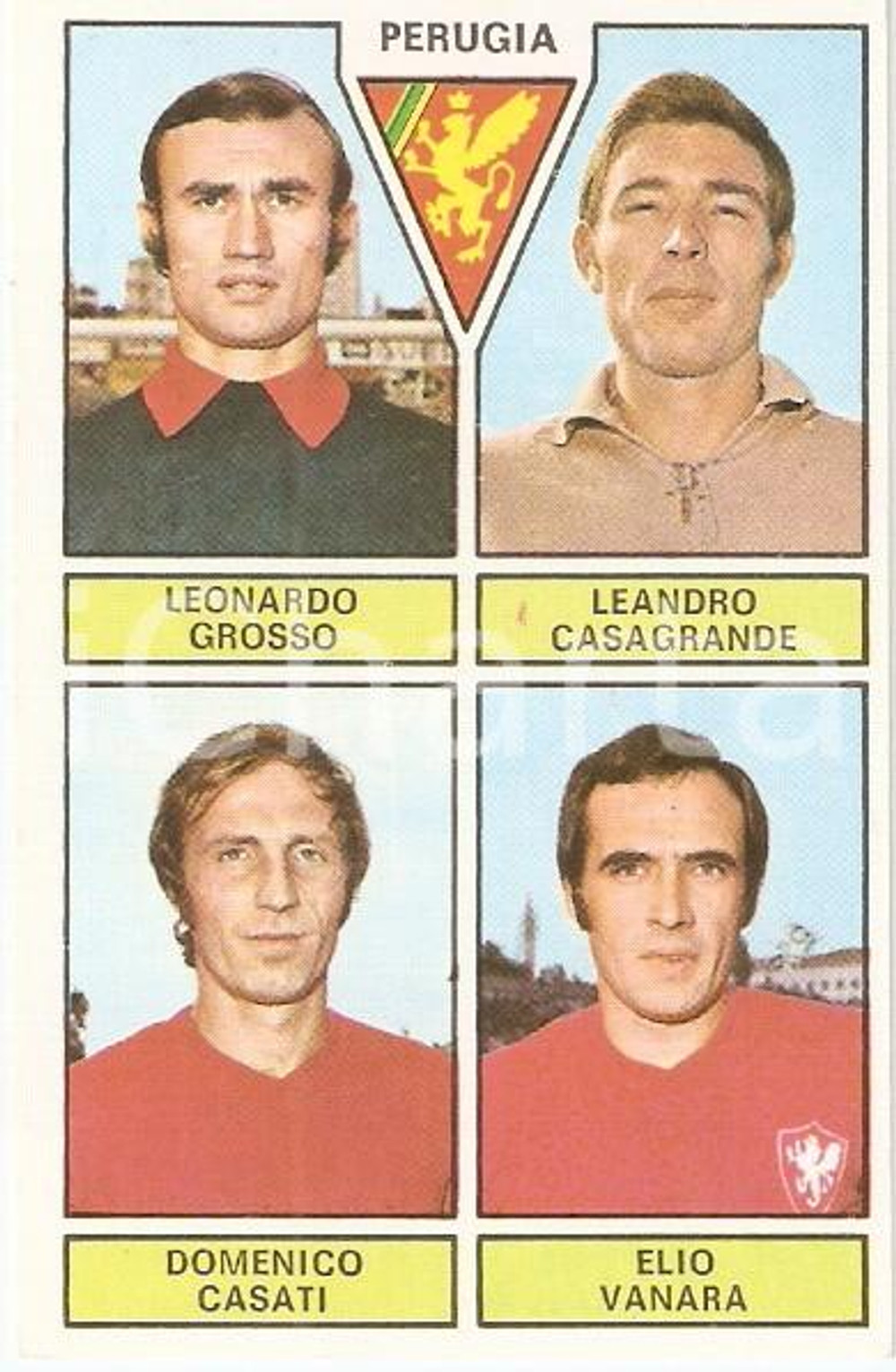 Oggetto da collezione cartaceo PANINI CALCIATORI 1971 - 1972 Figurina PERUGIA Grosso Casagrande Casati Vanara 2 1