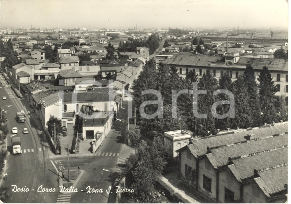 Cartolina originale da collezione 1970 circa DESIO MI Corso ITALIA Zona S. PIETRO FG VG 1 1
