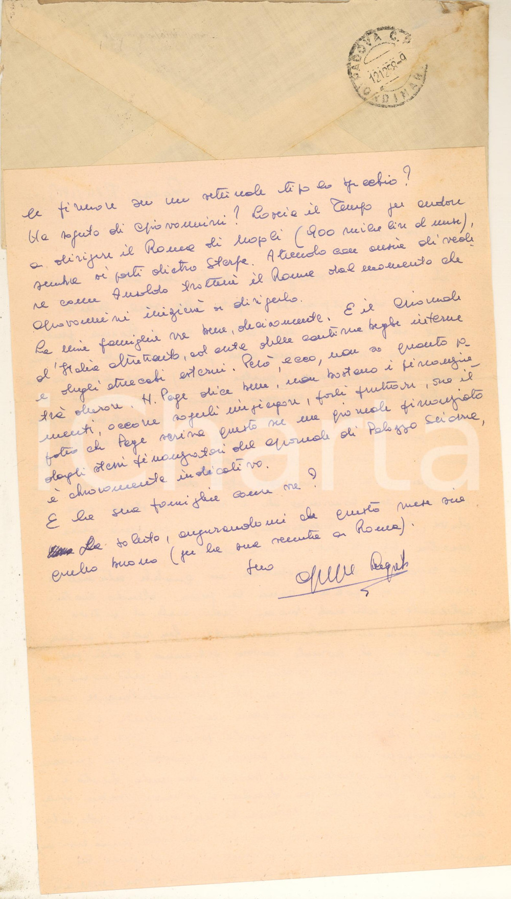 Autografo originale 1958 ROMA Giuseppe LUGATO cerca di lavorare in un periodico  AUTOGRAFO 1