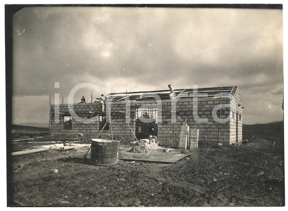 Fotografia d epoca originale 1940 SIRACUSA Costruzione casa colonica dopo BONIFICA  Foto 2 1
