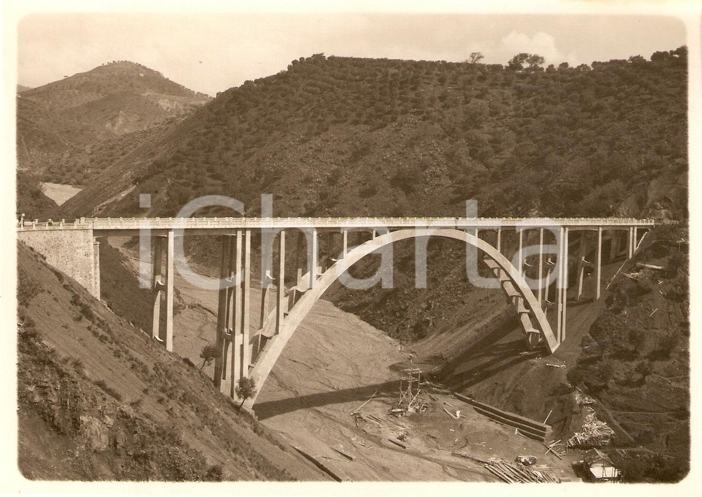 Fotografia d'epoca originale 1935 circa CATANZARO Viadotto sul torrente MUSOFALO *Foto 1