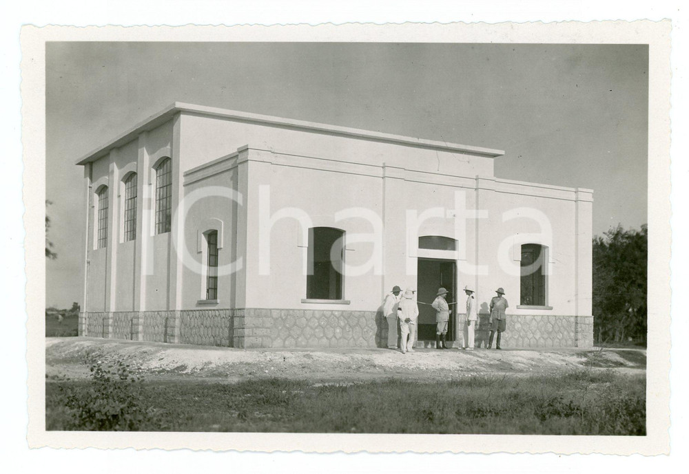 Fotografia d epoca originale 1930 ca AOI  AFGOI SOMALIA Nuovo edificio della radio  Foto 15x10 cm 1