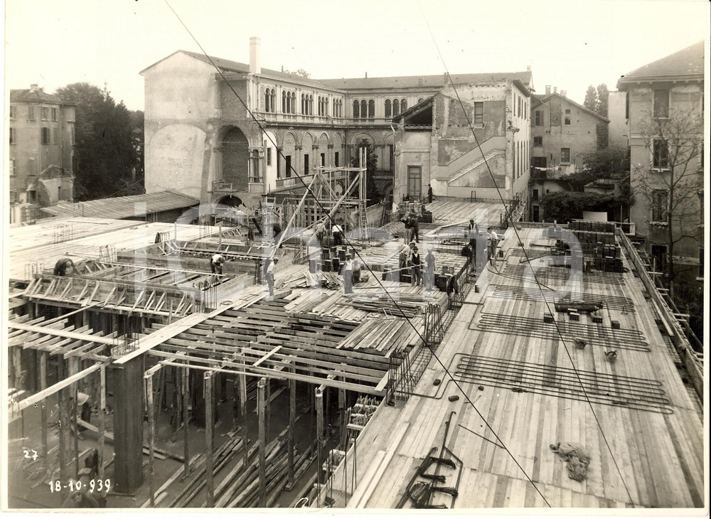 Fotografia d'epoca originale 1939 MILANO Piazza Cavour - Cantiere per il Palazzo dell'Informazione *Foto (4) 1